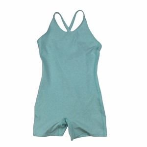 Zella Girl Kids' Restore Romper One Piece in Teal Sky Size Large (10/12)